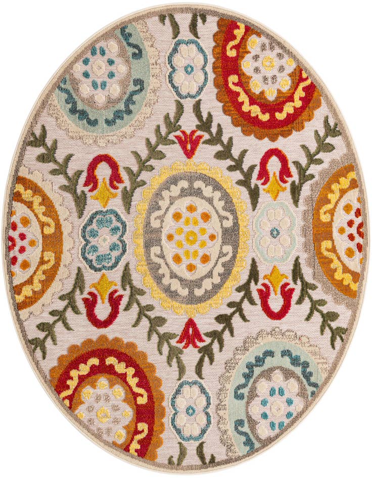 Detail image of 6' x 6' Easy-Clean Casablanca Indoor / Outdoor Round Rug