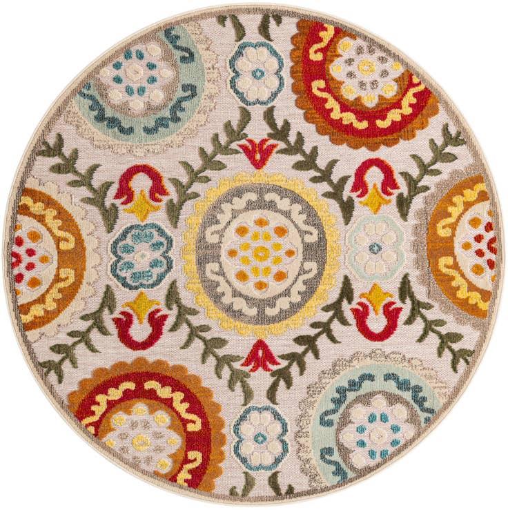 Detail image of 6' x 6' Easy-Clean Casablanca Indoor / Outdoor Round Rug