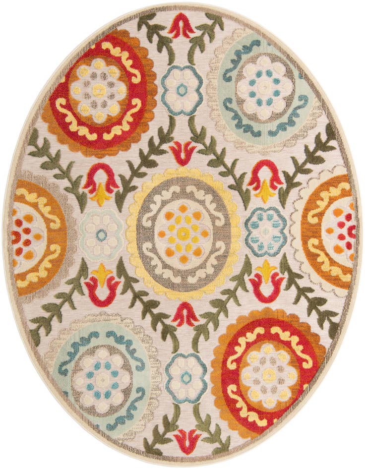 Detail image of 7' 10 x 7' 10 Easy-Clean Casablanca Indoor / Outdoor Round Rug