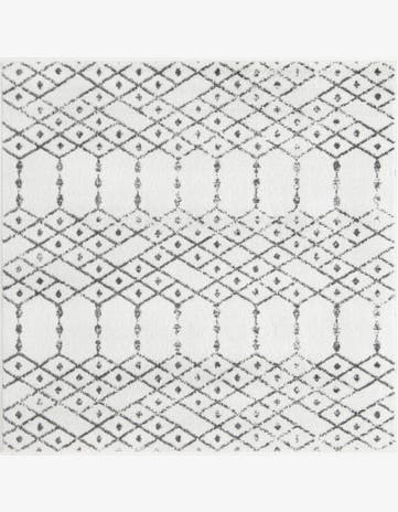 Ivory Black Paxon Trellis Square Rug