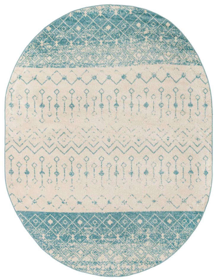 Detail image of 7' 10 x 10' Moroccan Trellis Oval Rug