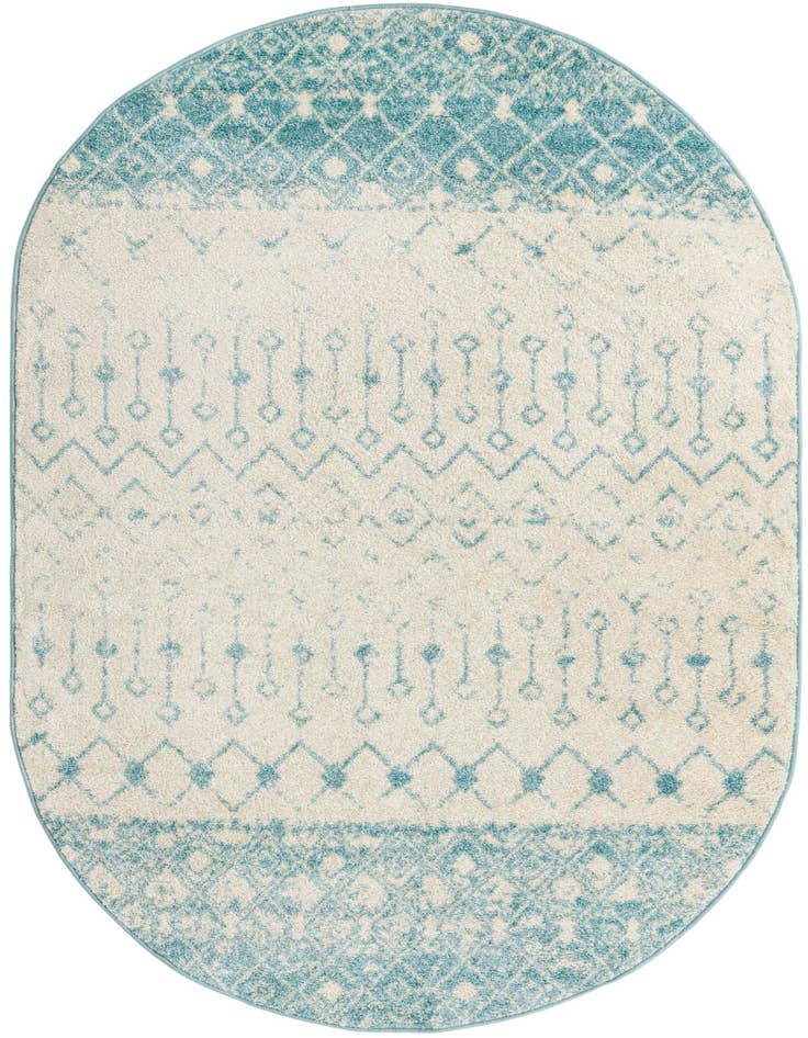Detail image of 5' 3 x 8' Moroccan Trellis Oval Rug