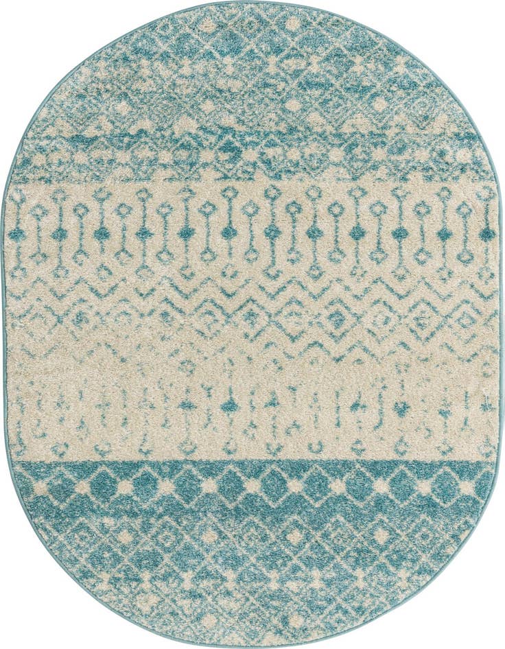 Detail image of 4' x 6' Moroccan Trellis Oval Rug