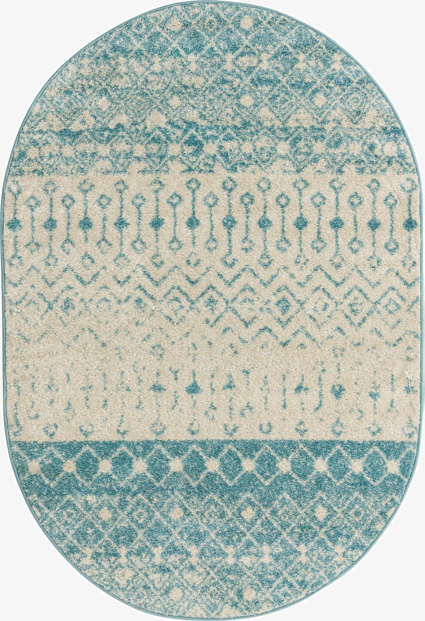 4' x 6' Moroccan Trellis Oval Rug