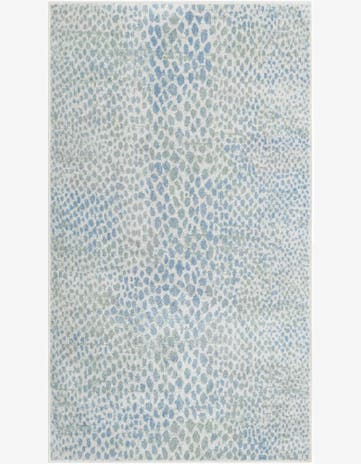 Ivory Blue Kamala Washable Rug