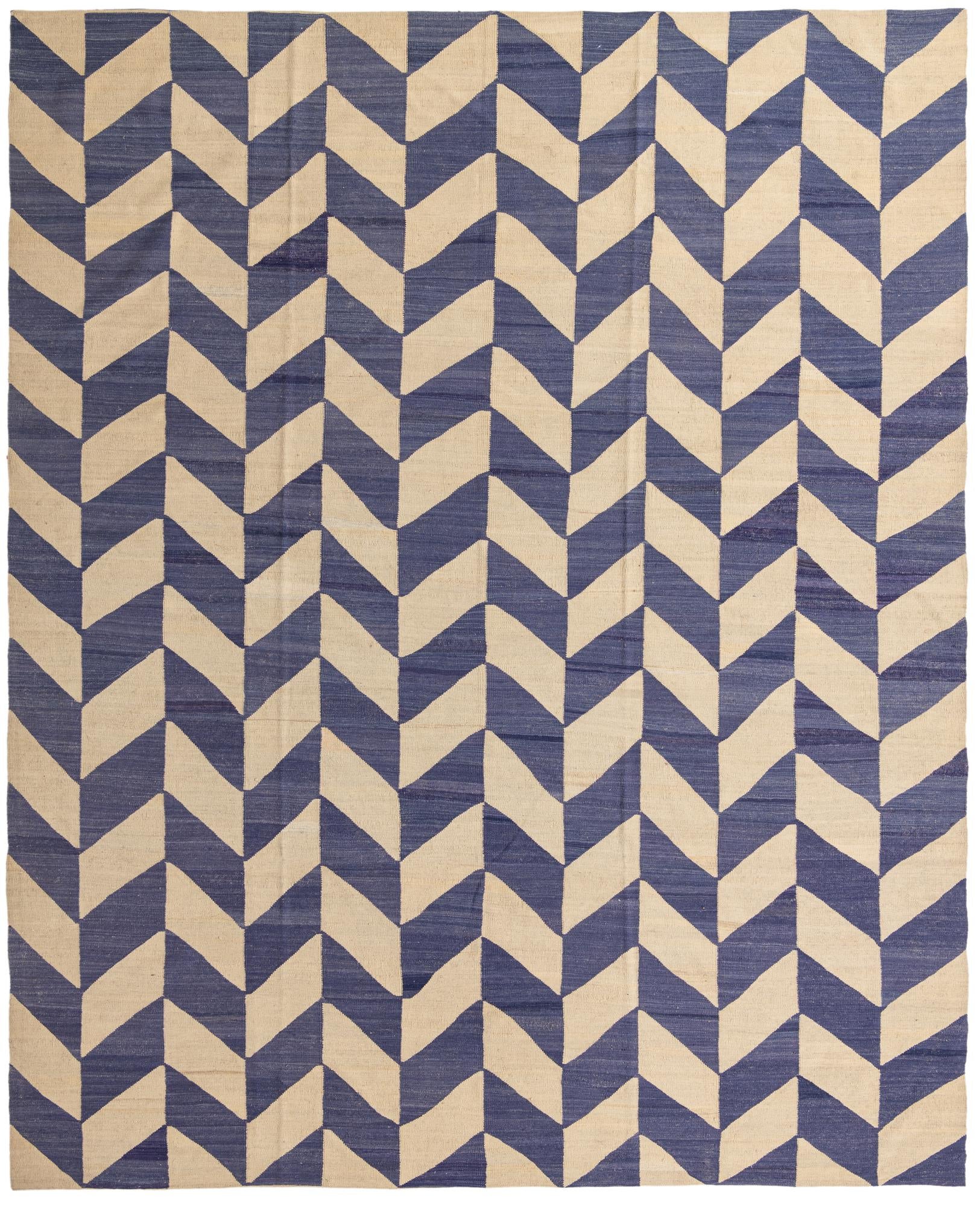 10' 5 x 13' Hand Woven Kilim Modern Wool Rug