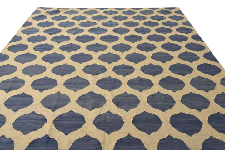 8' 5 x 9' 9 Hand Woven Kilim Modern Wool Rug