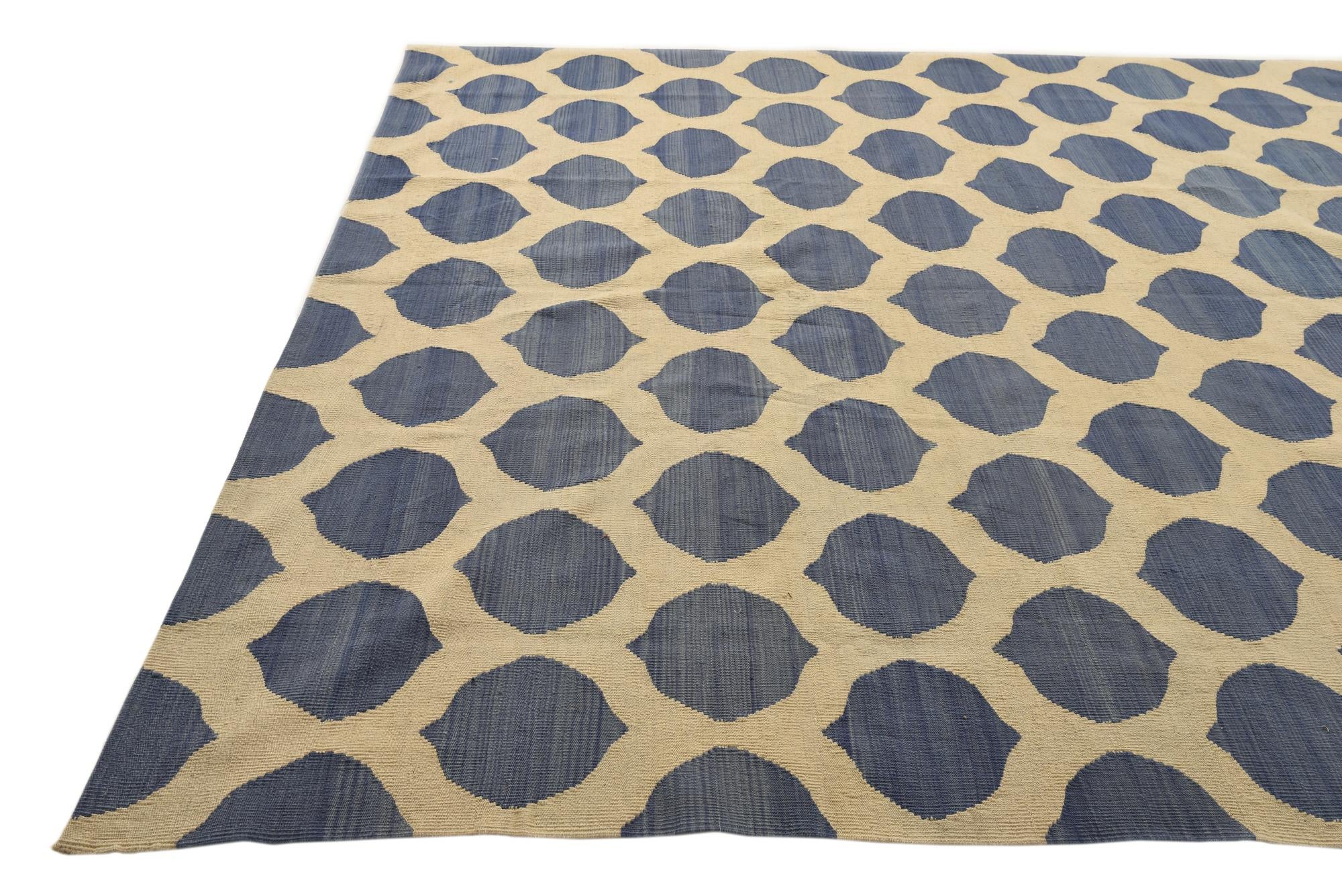 8' 5 x 9' 9 Hand Woven Kilim Modern Wool Rug