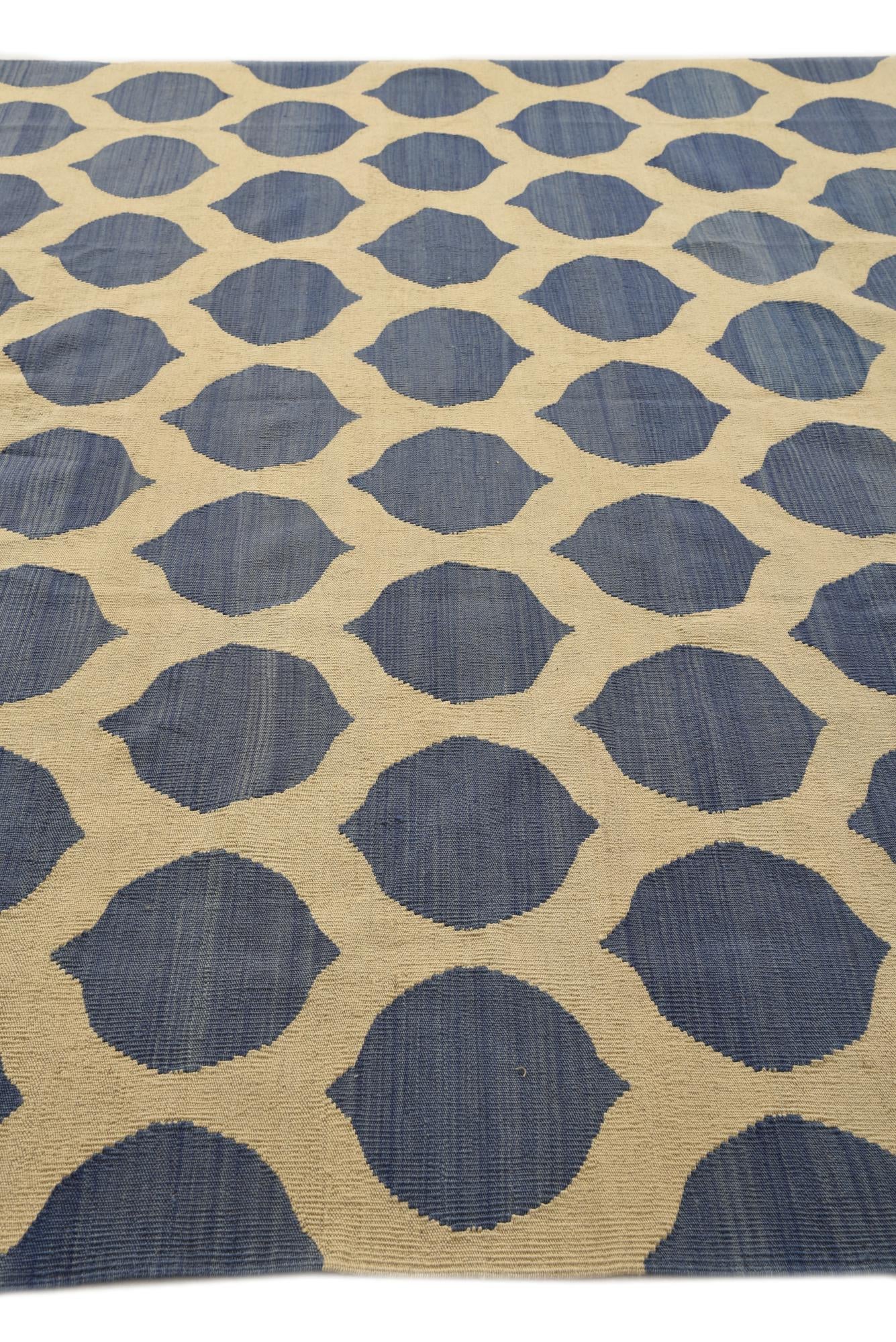8' 5 x 9' 9 Hand Woven Kilim Modern Wool Rug