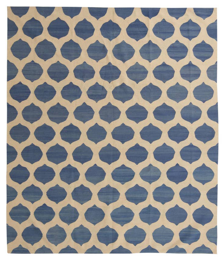 Detail image of 8' 5 x 9' 9 Hand Woven Kilim Modern Wool Rug