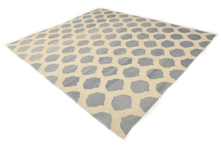 8' 6 x 9' 8 Hand Woven Kilim Modern Wool Rug