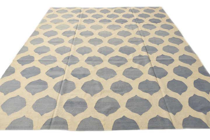 8' 6 x 9' 8 Hand Woven Kilim Modern Wool Rug
