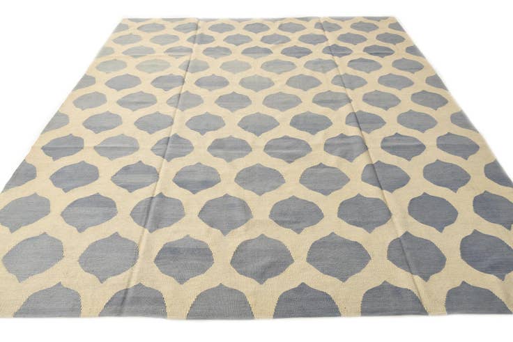 Detail image of 8' 6 x 9' 8 Hand Woven Kilim Modern Wool Rug