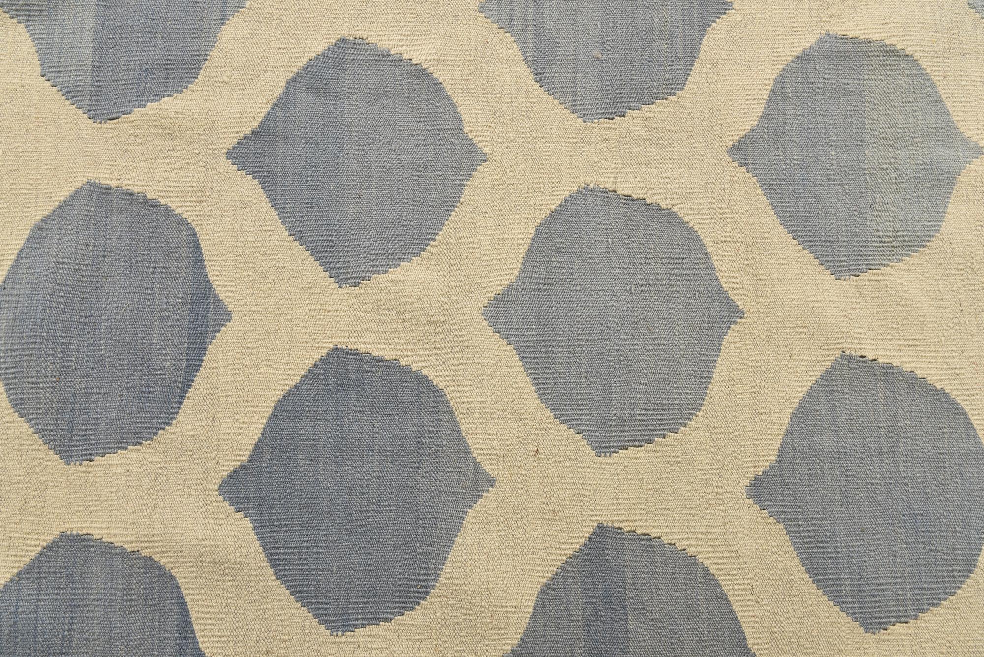 8' 6 x 9' 8 Hand Woven Kilim Modern Wool Rug