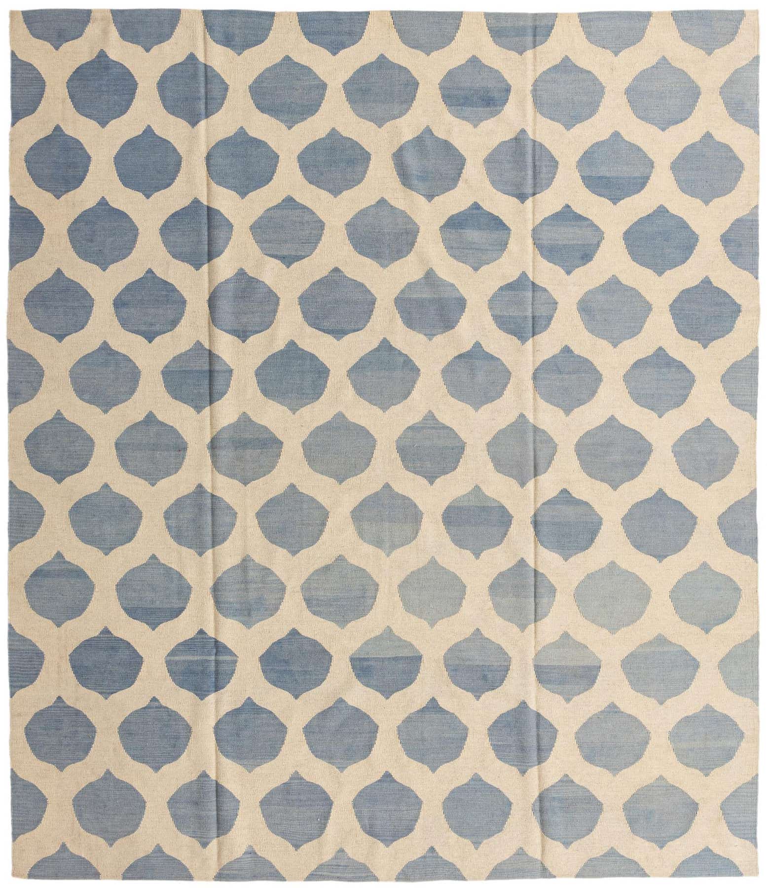 8' 6 x 9' 8 Hand Woven Kilim Modern Wool Rug