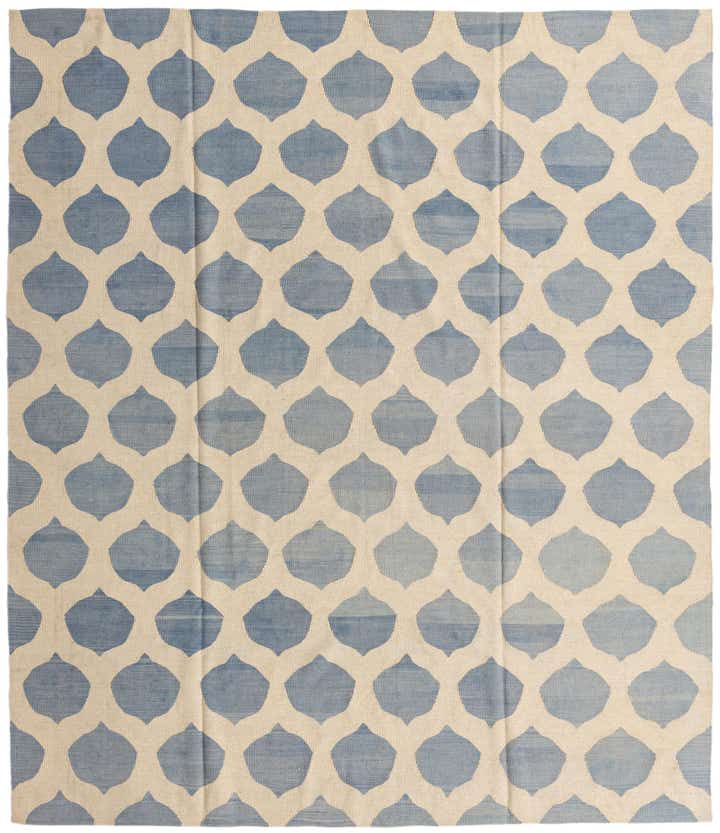 8' 6 x 9' 8 Hand Woven Kilim Modern Wool Rug