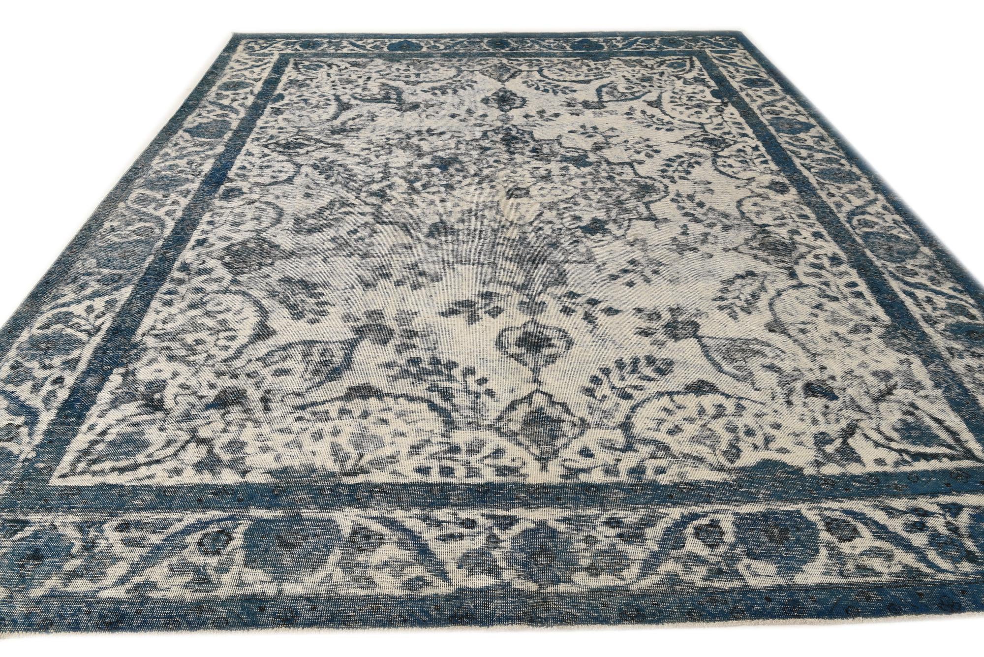 9' 10 x 12' 4 Hand Knotted Ultra Vintage Persian Wool Rug