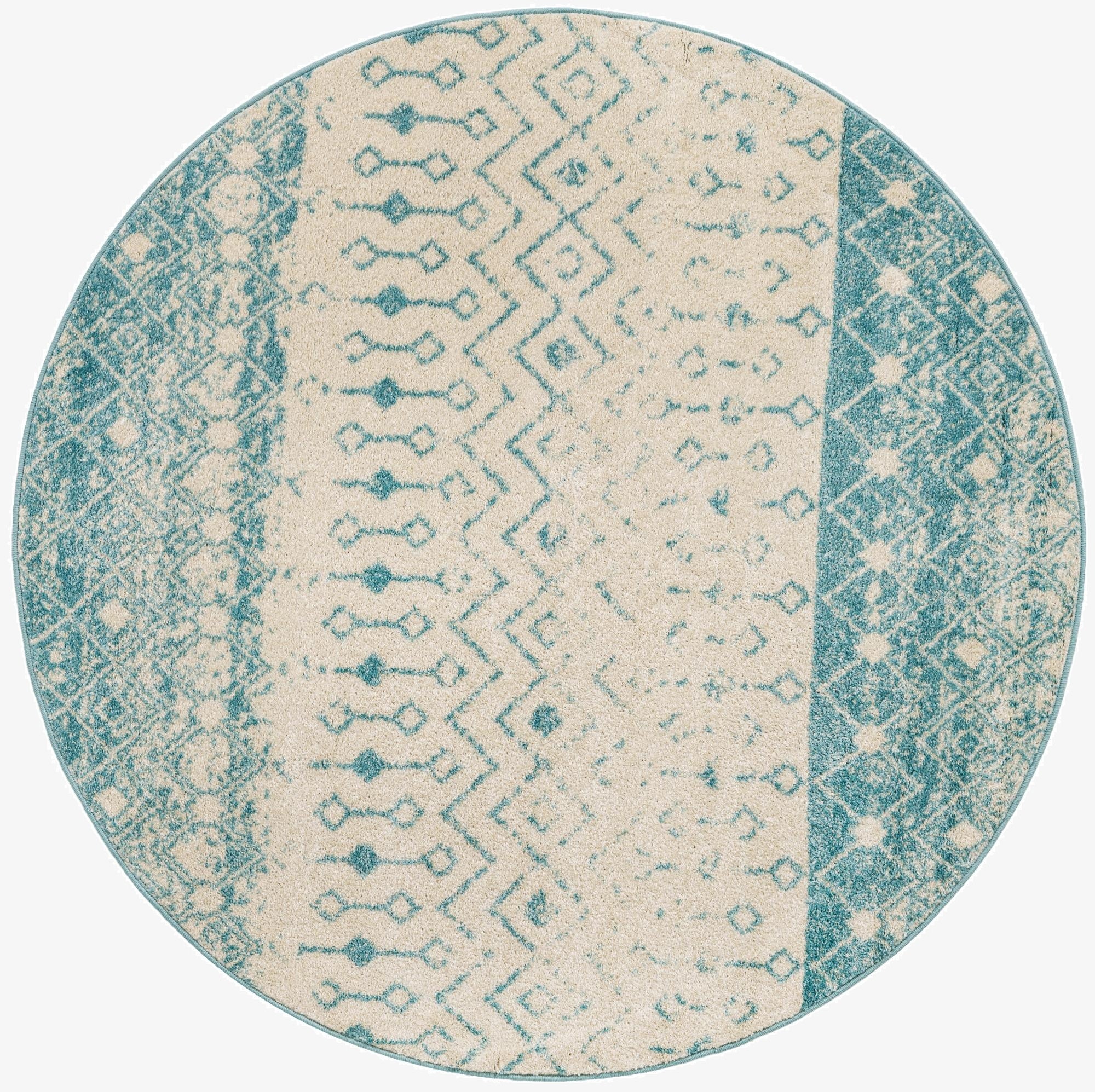 185cm x 185cm Moroccan Trellis Round Alfombra