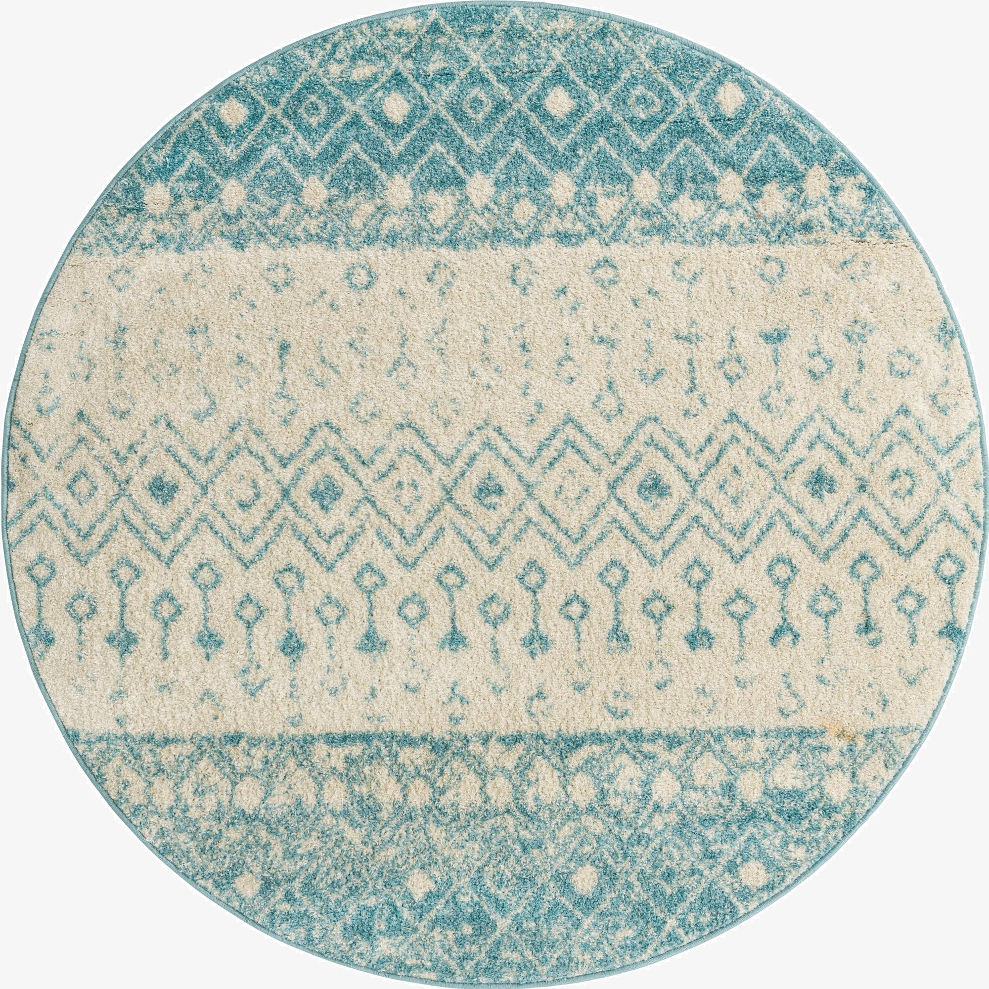 5' 3 x 5' 3 Moroccan Trellis Round Rug