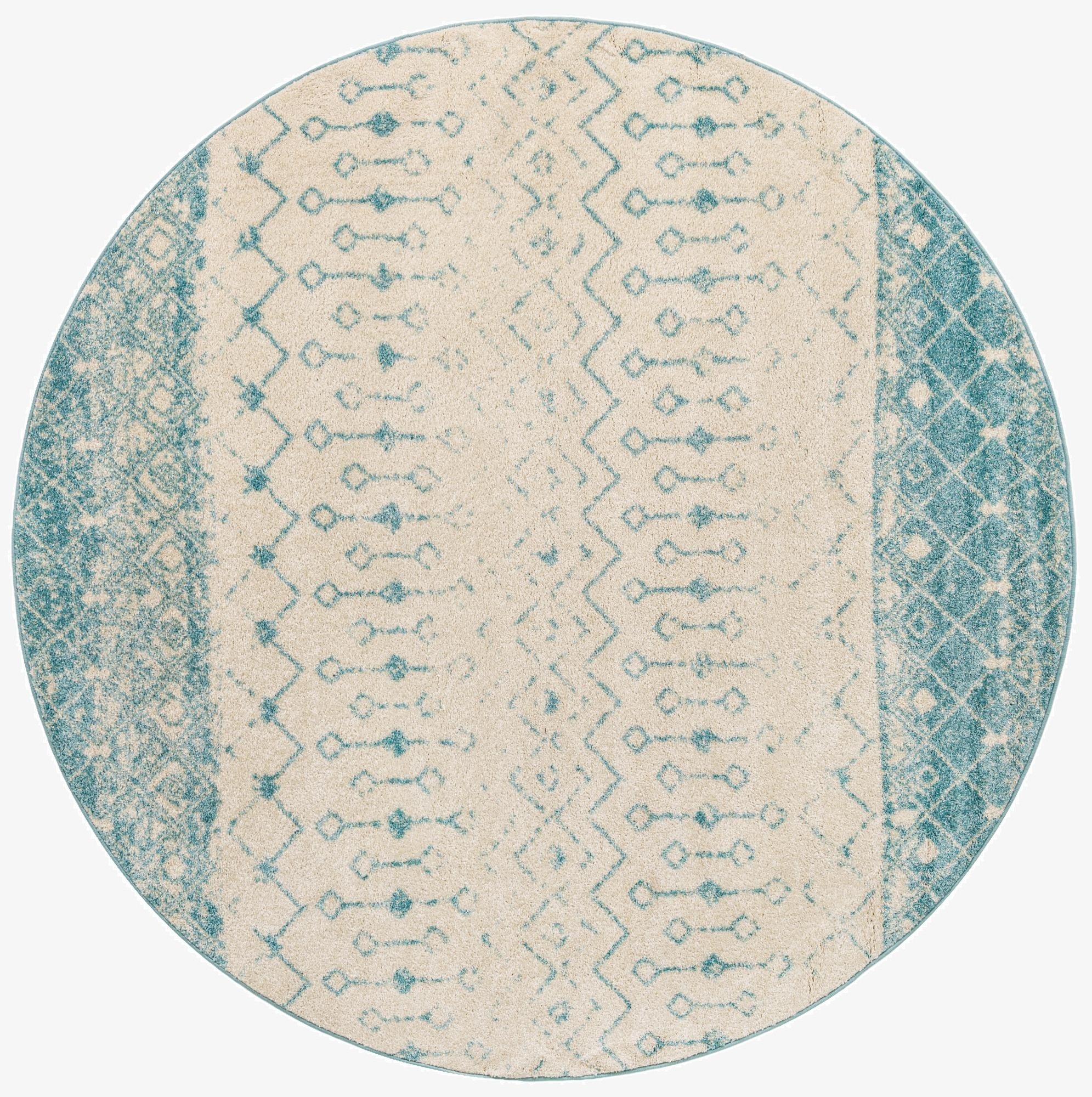 7' 10 x 7' 10 Moroccan Trellis Round Rug