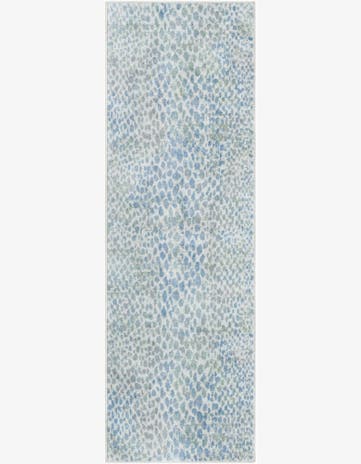 Ivory Blue Kamala Washable Runner Rug
