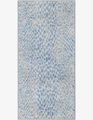 Ivory Blue Kamala Washable Runner Rug