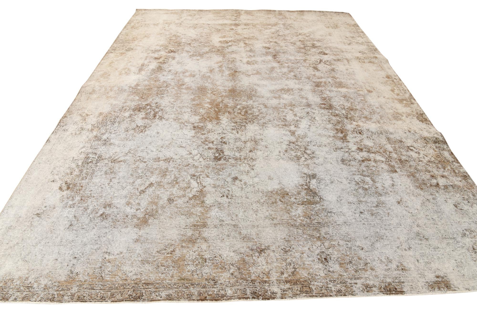 9' 4 x 12' 10 Hand Knotted Ultra Vintage Persian Wool Rug