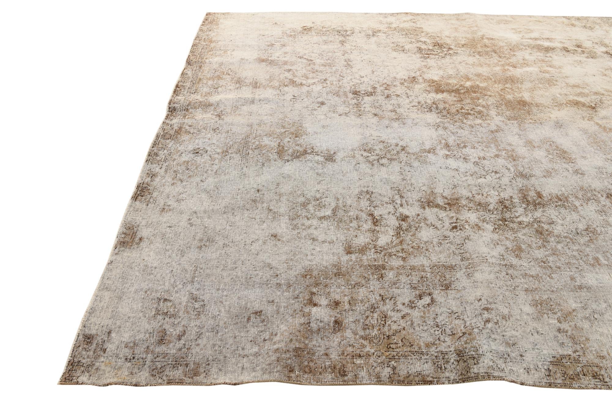 9' 4 x 12' 10 Hand Knotted Ultra Vintage Persian Wool Rug