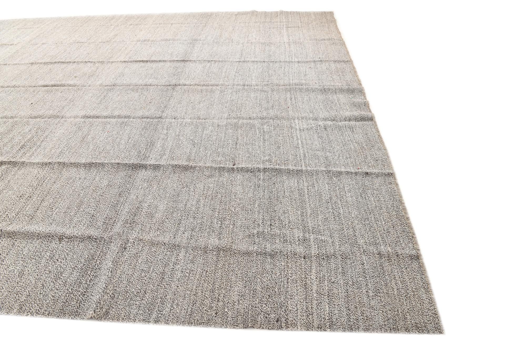 13' 11 x 18' 4 Hand Woven Kilim Modern Wool Rug