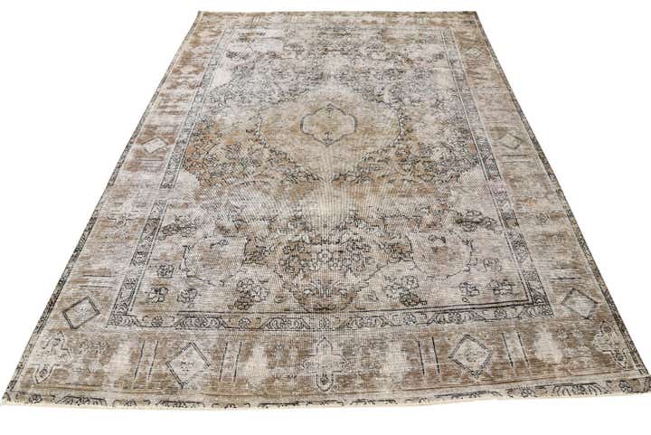 6' 4 x 9' 4 Hand Knotted Ultra Vintage Persian Wool Rug