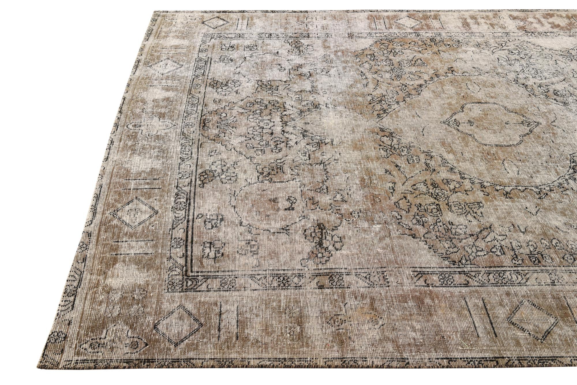 6' 4 x 9' 4 Hand Knotted Ultra Vintage Persian Wool Rug