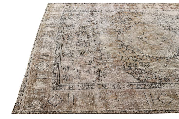 Detail image of 6' 4 x 9' 4 Hand Knotted Ultra Vintage Persian Wool Rug