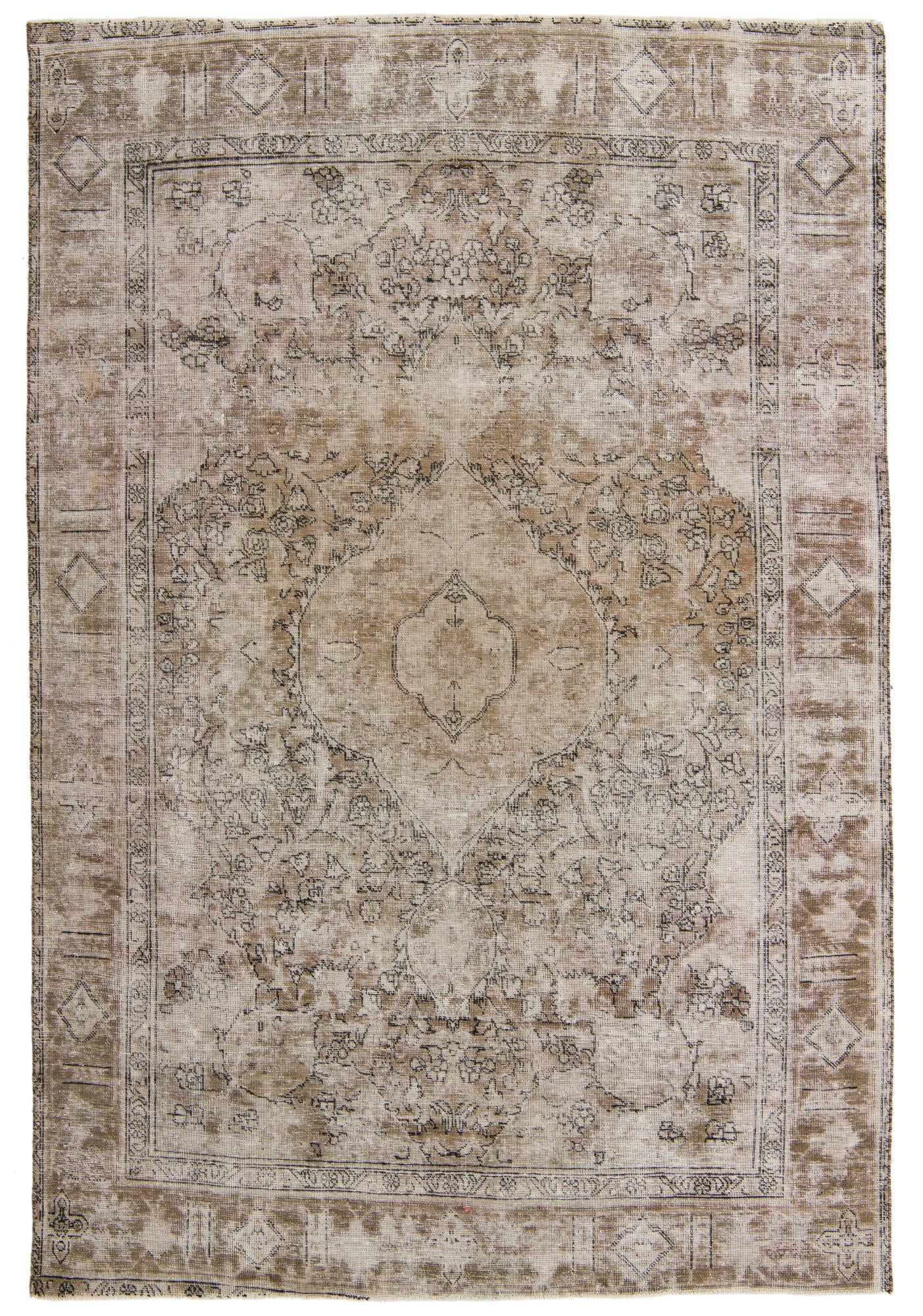 6' 4 x 9' 4 Hand Knotted Ultra Vintage Persian Wool Rug