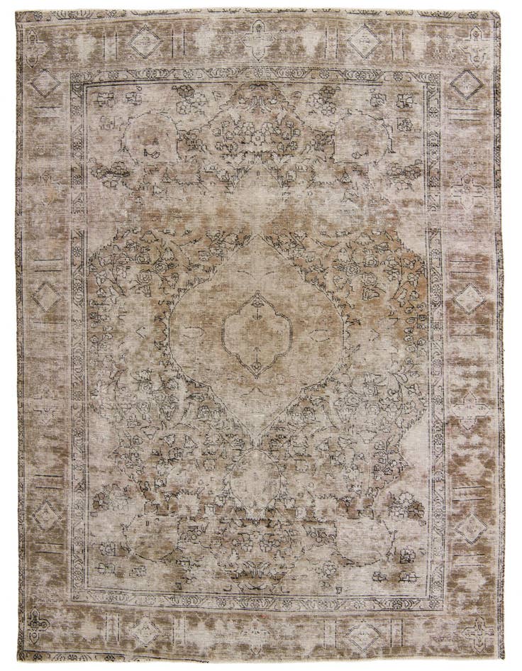 Detail image of 6' 4 x 9' 4 Hand Knotted Ultra Vintage Persian Wool Rug
