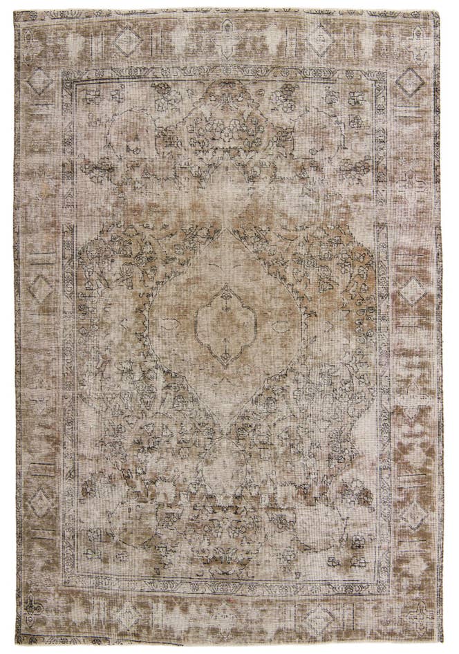 Detail image of 6' 4 x 9' 4 Hand Knotted Ultra Vintage Persian Wool Rug