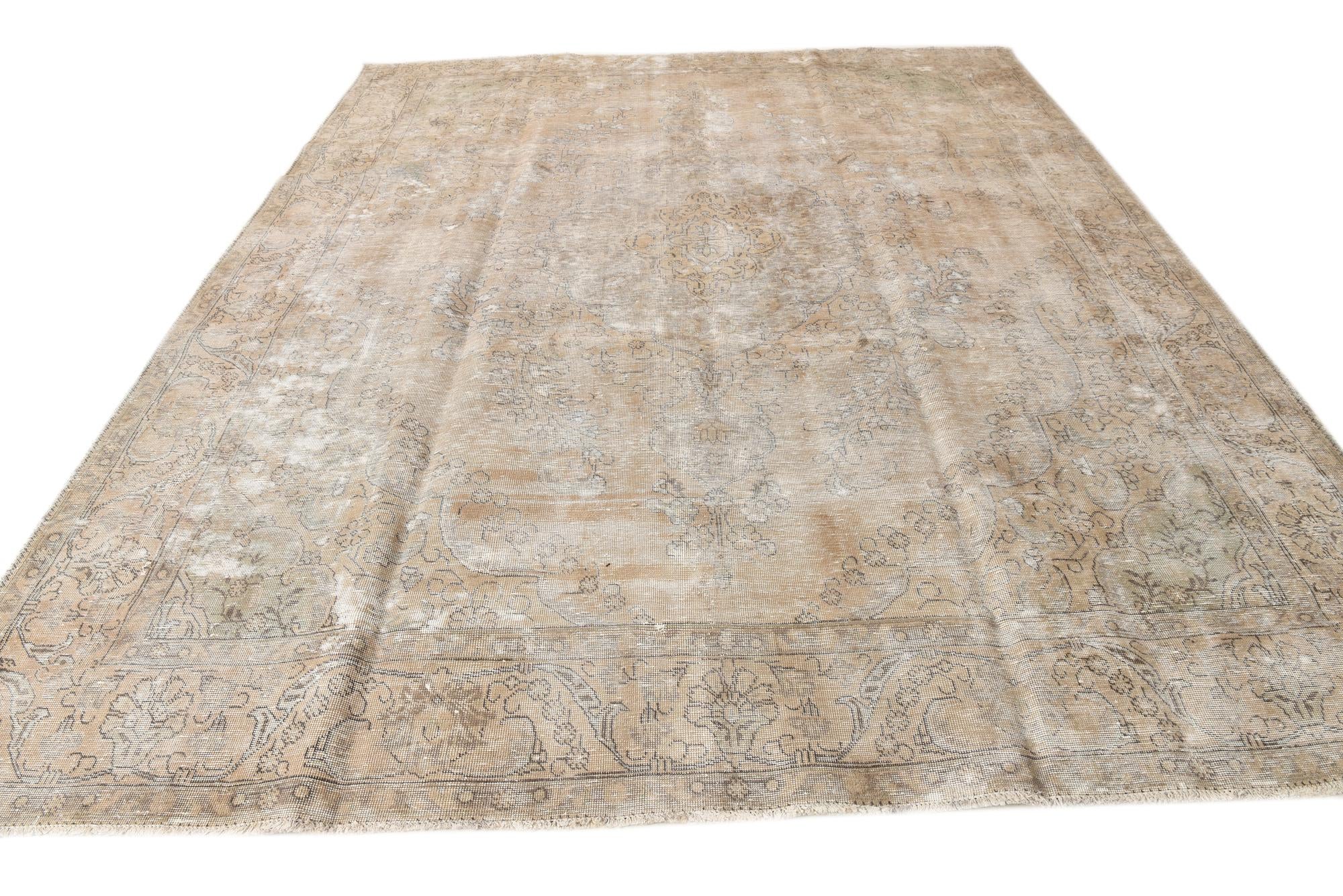 9' 8 x 12' Hand Knotted Ultra Vintage Persian Wool Rug