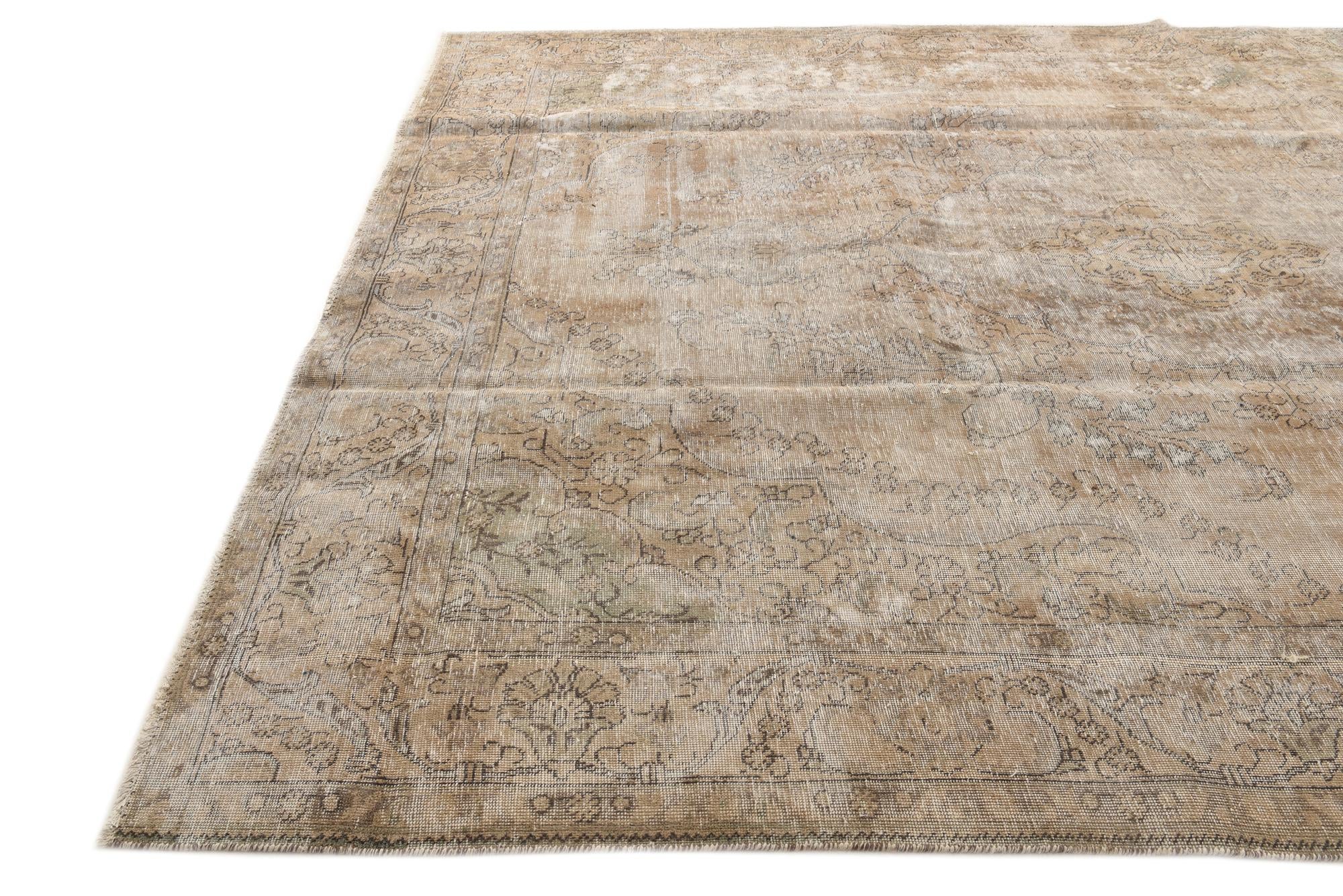 9' 8 x 12' Hand Knotted Ultra Vintage Persian Wool Rug