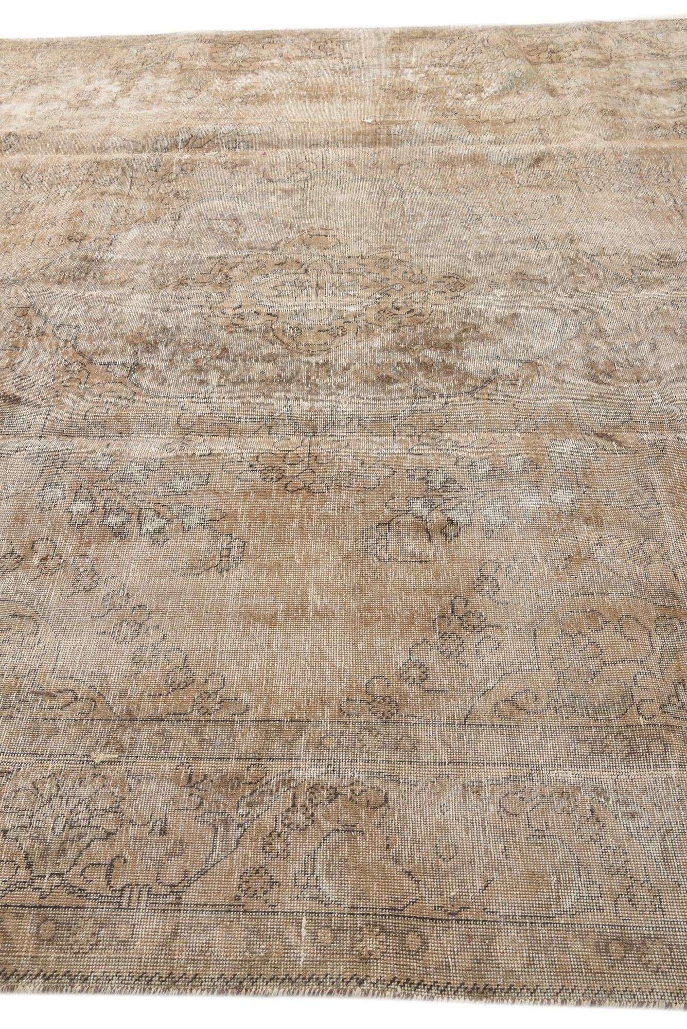 9' 8 x 12' Hand Knotted Ultra Vintage Persian Wool Rug