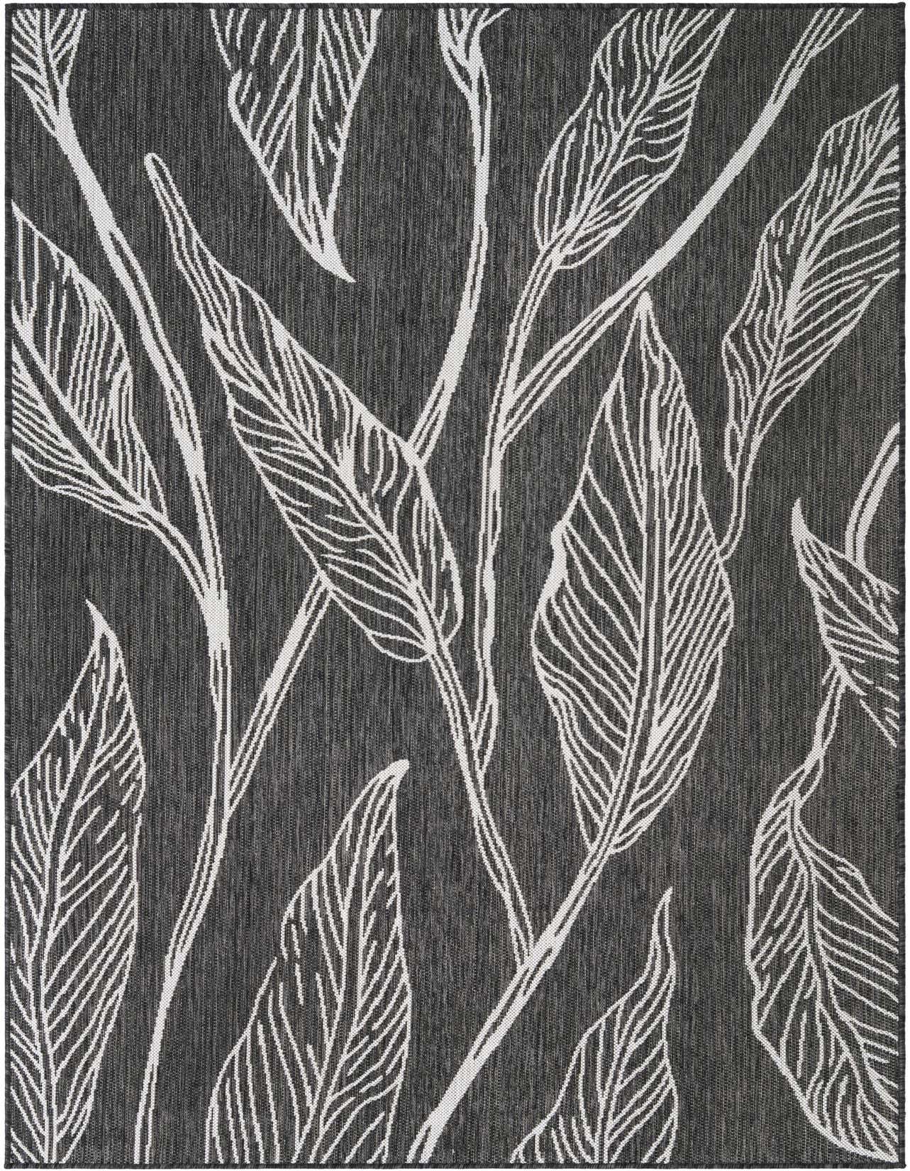 5' 3 x 8' Easy-Clean Botanical Indoor / Outdoor Rug