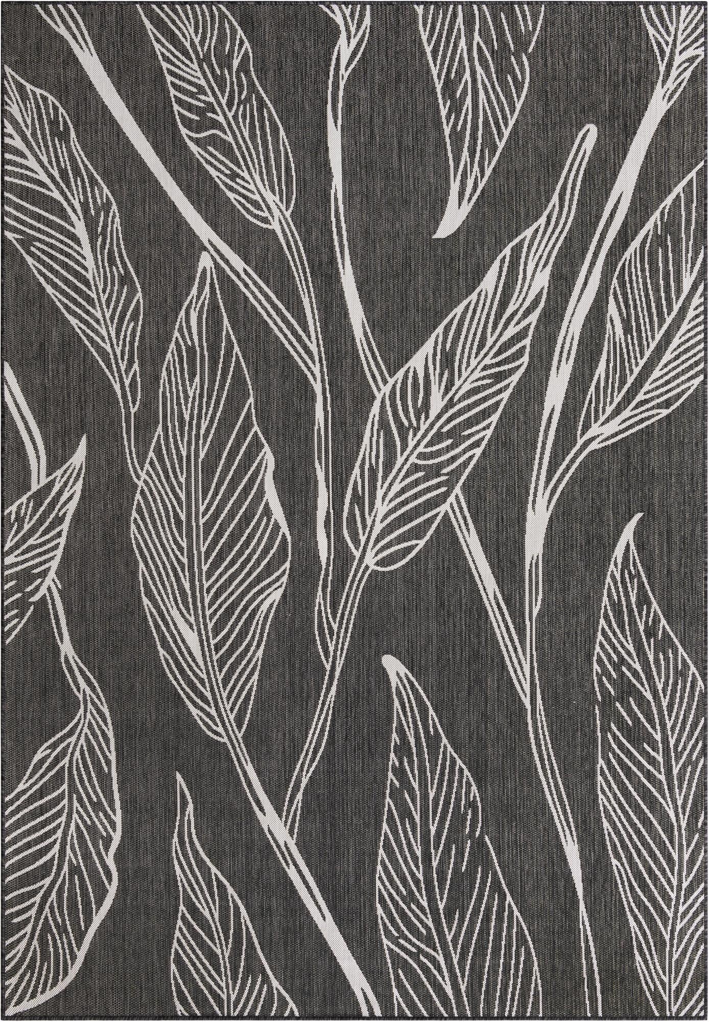 7' x 10'  Washable Botanical Indoor / Outdoor Rug