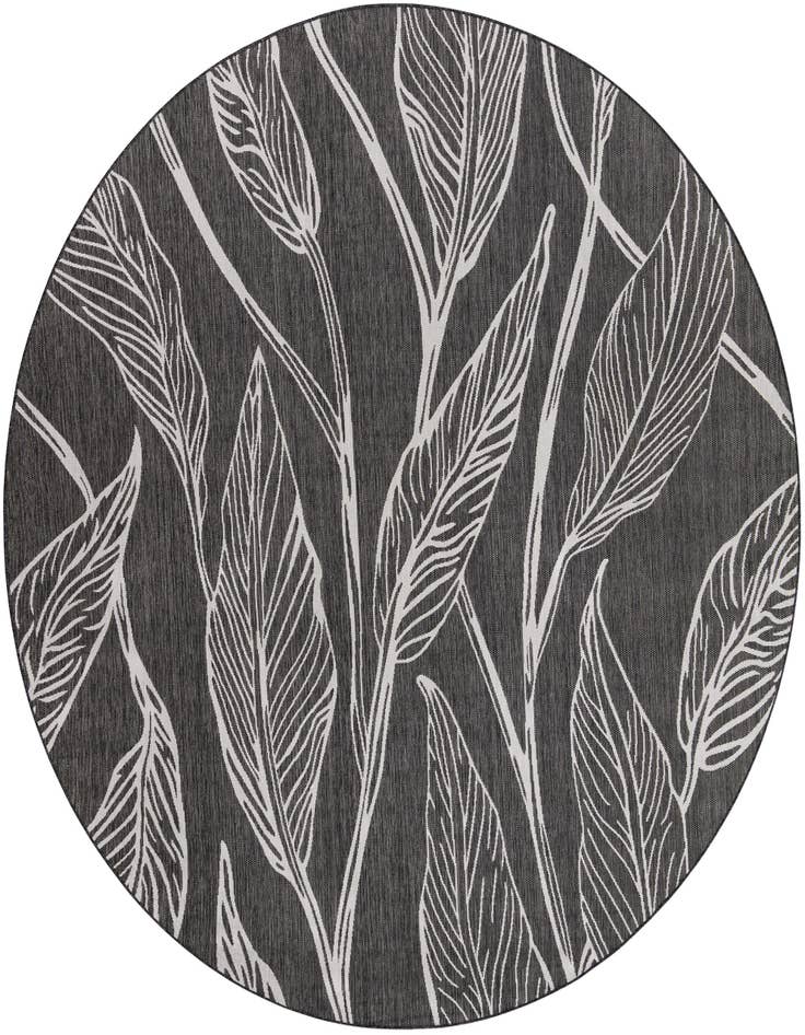 Detail image of 10' 8 x 10' 8 Easy-Clean Botanical Indoor / Outdoor Round Rug