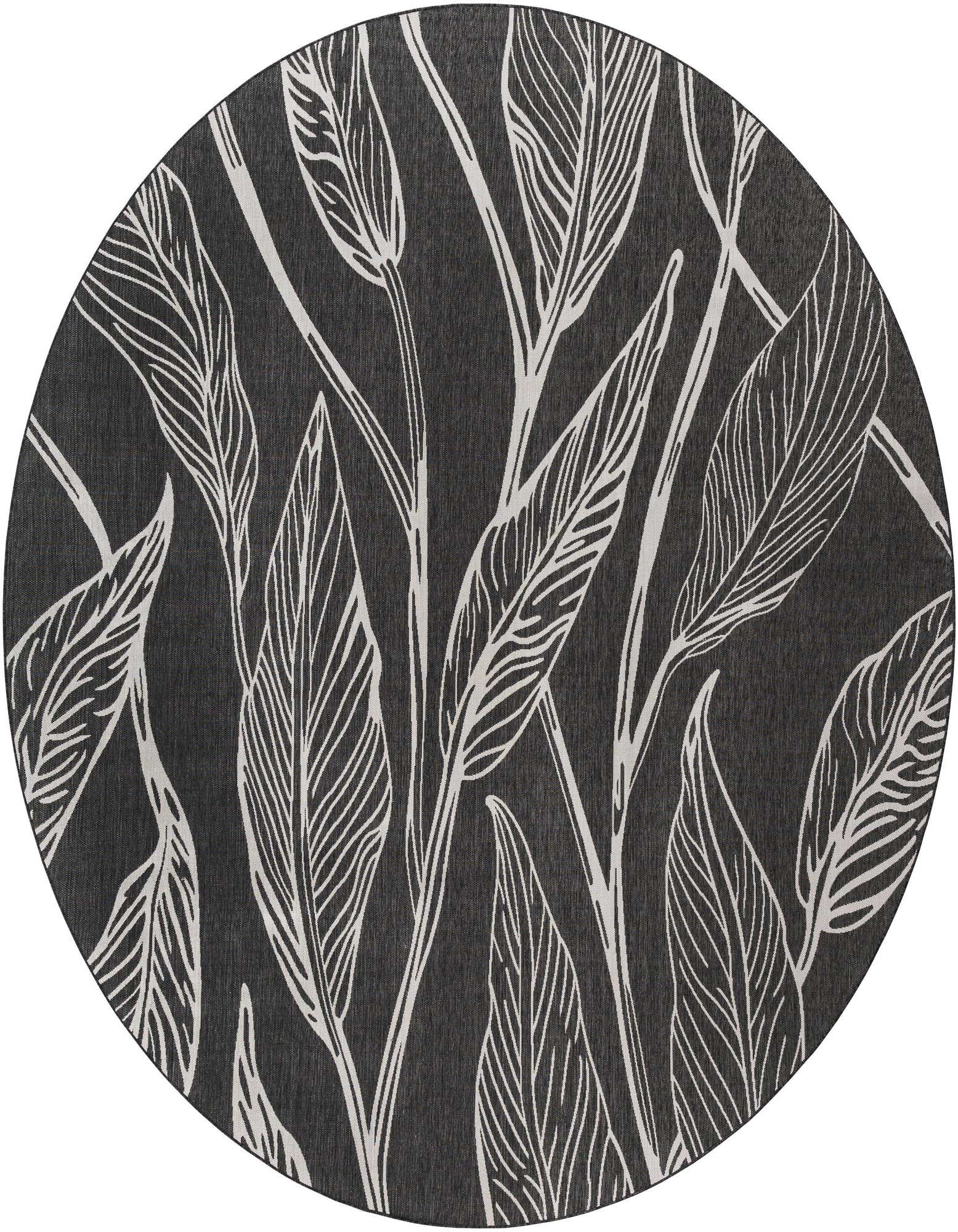 13' x 13' Easy-Clean Botanical Indoor / Outdoor Round Rug