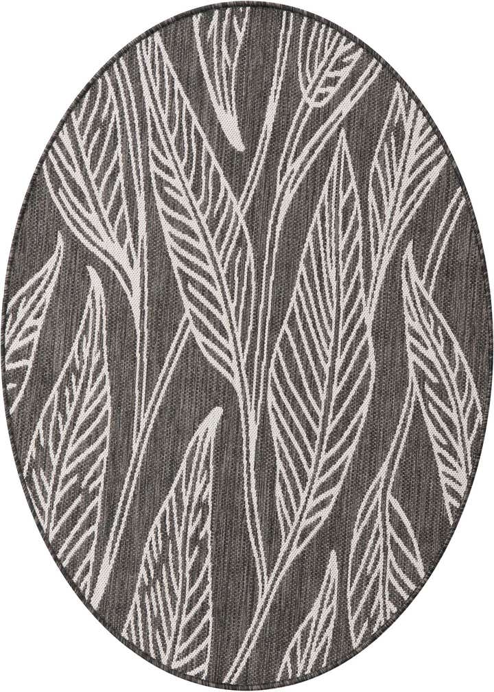 4' x 4' Easy-Clean Botanical Indoor / Outdoor Round Rug