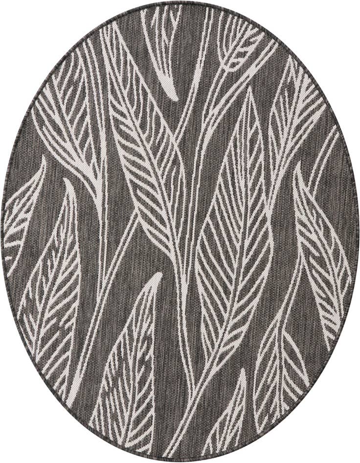 Detail image of 4' x 4' Easy-Clean Botanical Indoor / Outdoor Round Rug