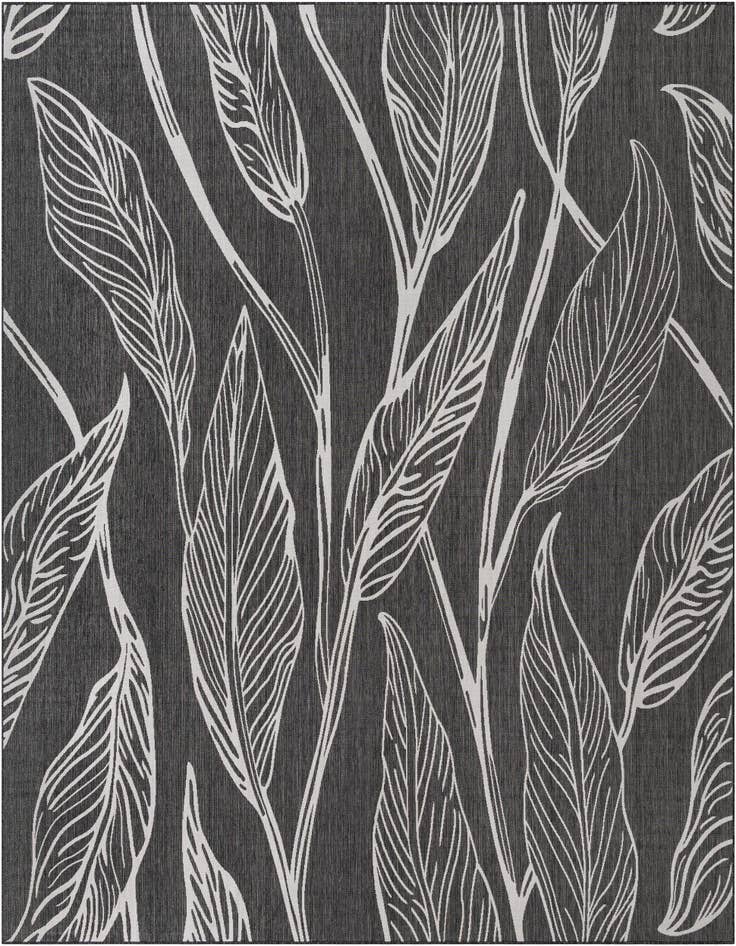 Detail image of 13' x 13' Easy-Clean Botanical Indoor / Outdoor Square Rug