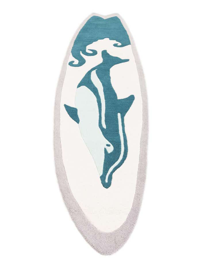 2' x 8' 10 SurfBoard Wool Freeform Rug