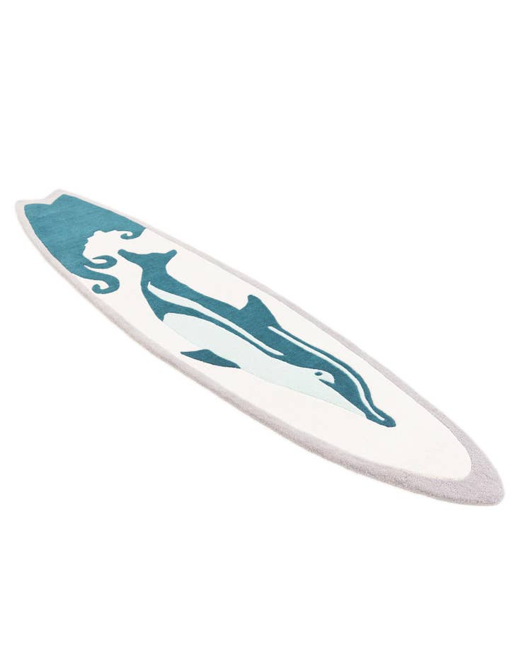 Detail image of 2' x 8' 10 SurfBoard Wool Freeform Rug