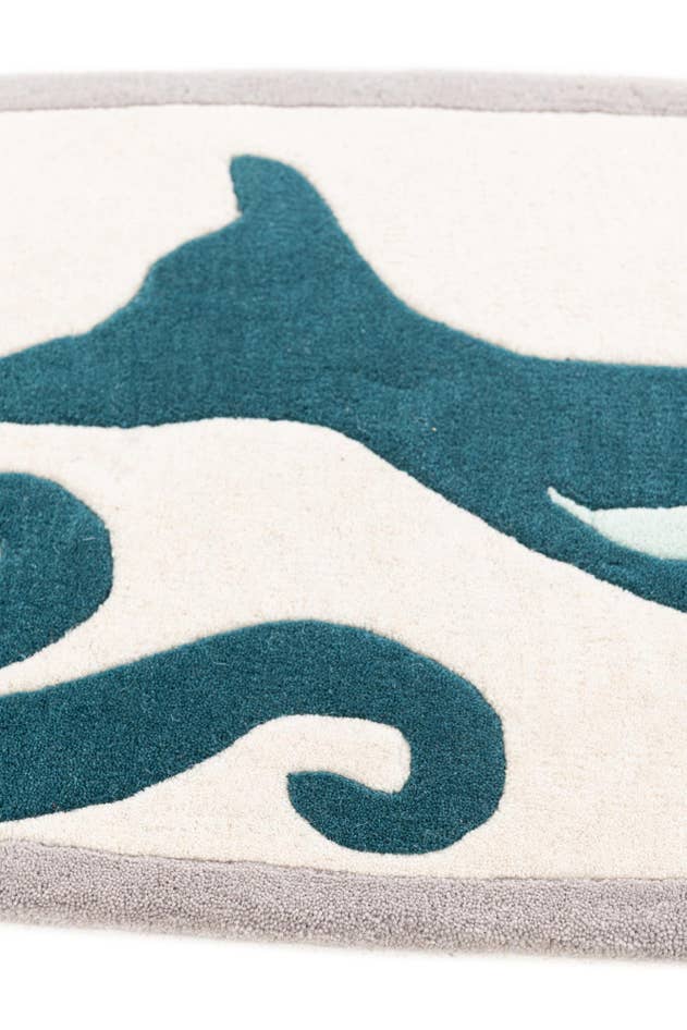 Detail image of 2' x 8' 10 SurfBoard Wool Freeform Rug