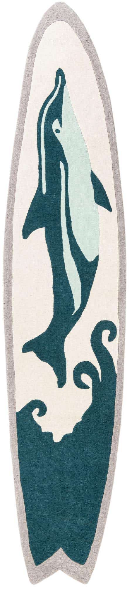 2' x 8' 10 SurfBoard Wool Freeform Rug