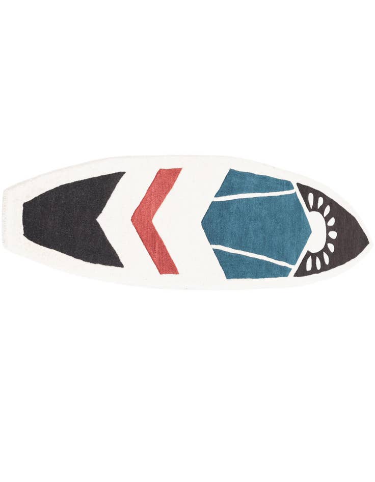 Detail image of 2' x 8' 9 SurfBoard Wool Freeform Rug